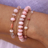 Gem Jar-Mixed Shape Station Bracelet-Bracelets-14kt Gold Filled, Pink Opal-Blue Ruby Jewellery-Vancouver Canada