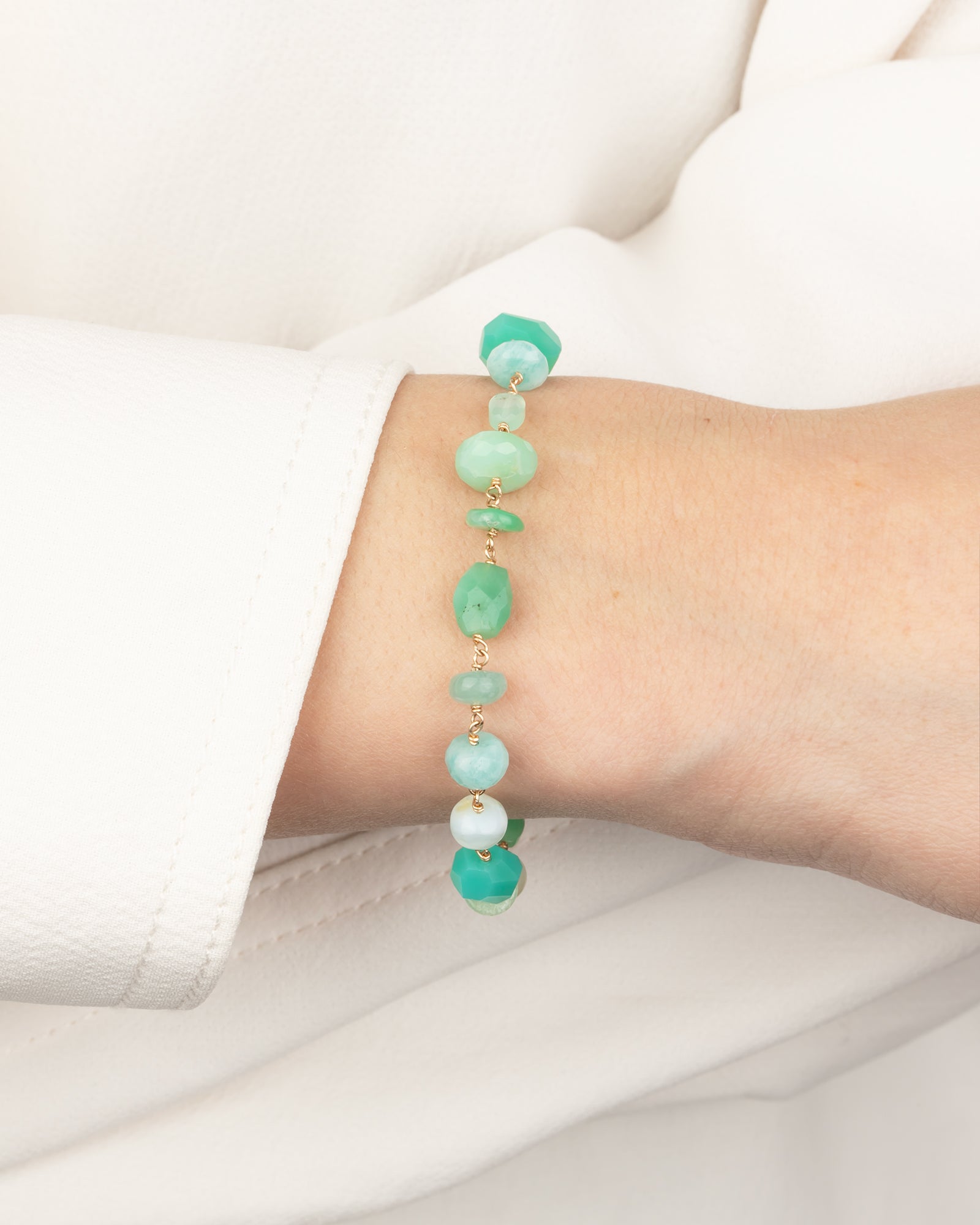 Gold bracelet with semi precious stones sales