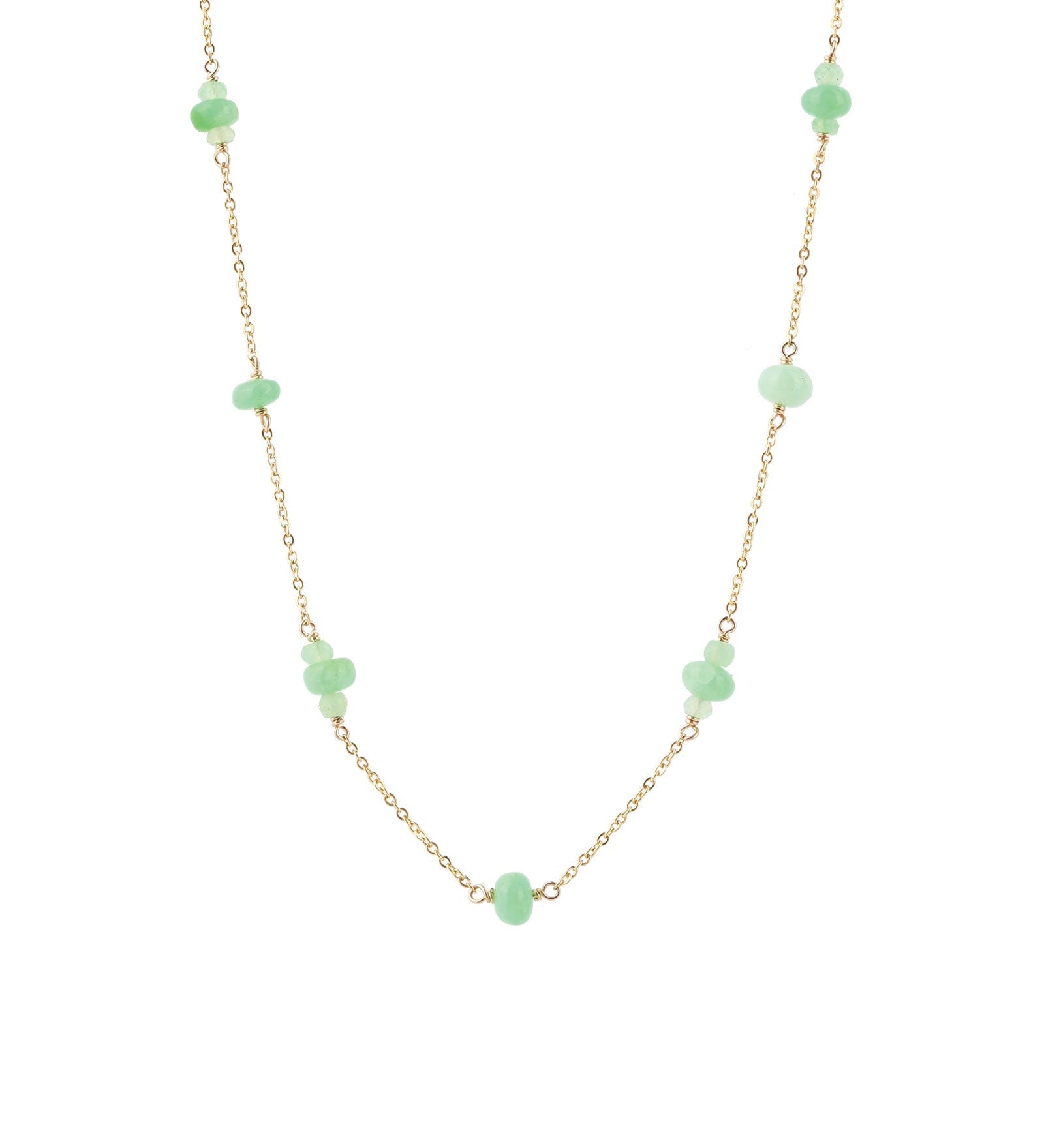 Gem Jar-Mixed Station Stone Necklace-Necklaces-14k Gold Filled, Green Opal-Blue Ruby Jewellery-Vancouver Canada