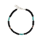 Finley & Wilder-Mixed Stone Disc Bracelet-Bracelets-Sterling Silver Findings, Gumba Beads-Blue Ruby Jewellery-Vancouver Canada