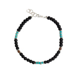 Finley & Wilder-Mixed Stone Disc Bracelet-Bracelets-Sterling Silver Findings, Gumba Beads-Blue Ruby Jewellery-Vancouver Canada