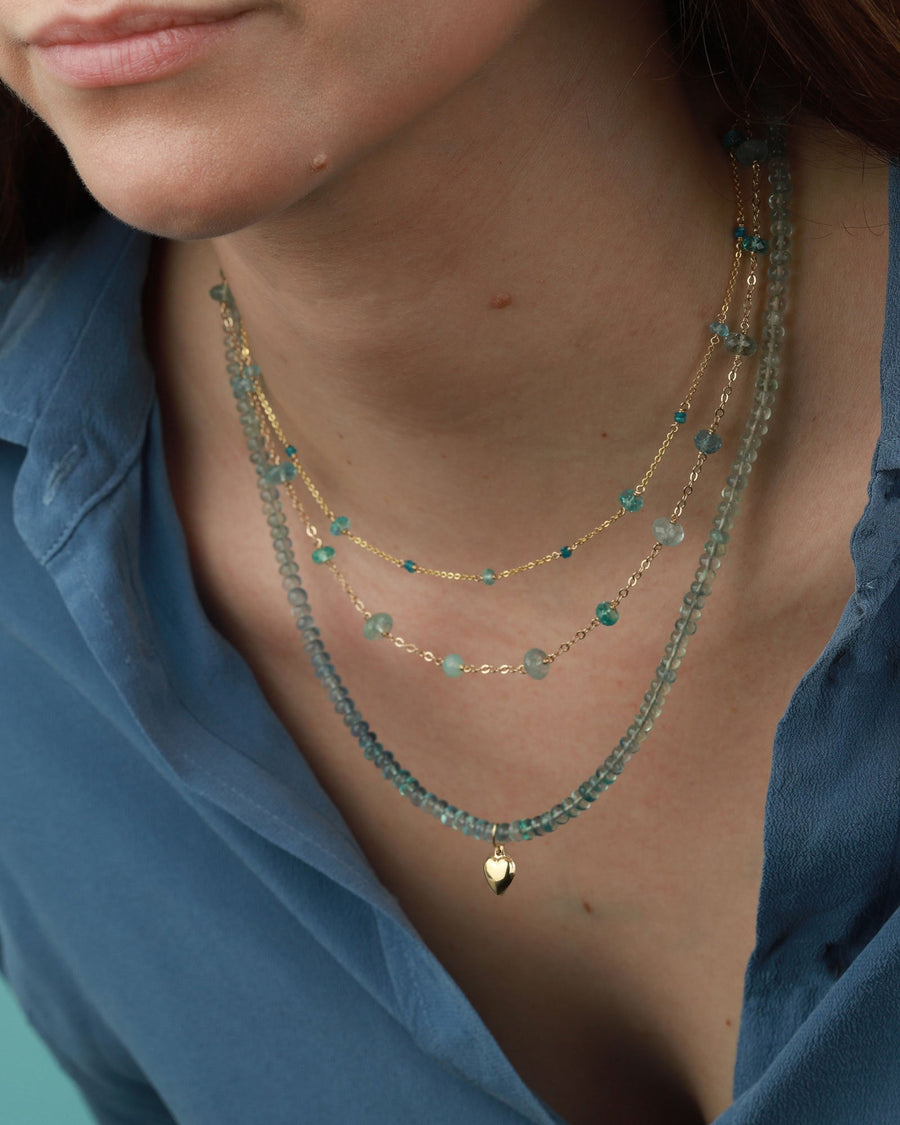 Cause We Care-Mixed Stone Station Necklace-Necklaces-14k Gold Filled, Aquamarine-Blue Ruby Jewellery-Vancouver Canada