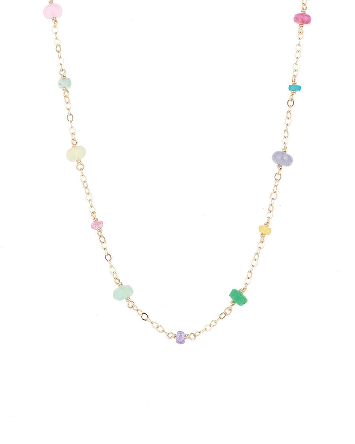 Gem Jar-Mixed Stone Station Necklace-Necklaces-14k Gold Filled, Multi-Blue Ruby Jewellery-Vancouver Canada