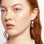 Chan Luu-Monte Carlo Drop Earrings-Earrings-18k Gold Vermeil, Crystal-Blue Ruby Jewellery-Vancouver Canada