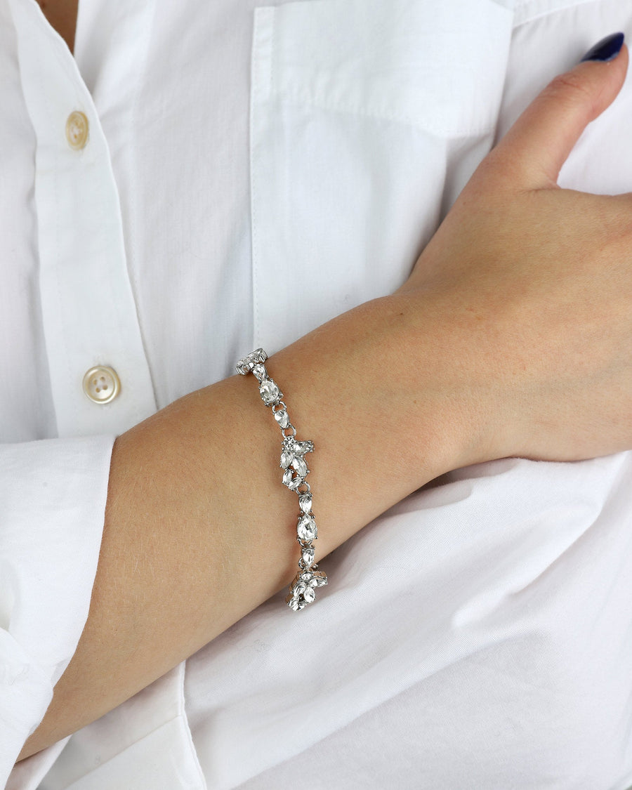 Olive & Piper-Montellier Bracelet-Bracelets-Silver-Tone, Crystal-Blue Ruby Jewellery-Vancouver Canada