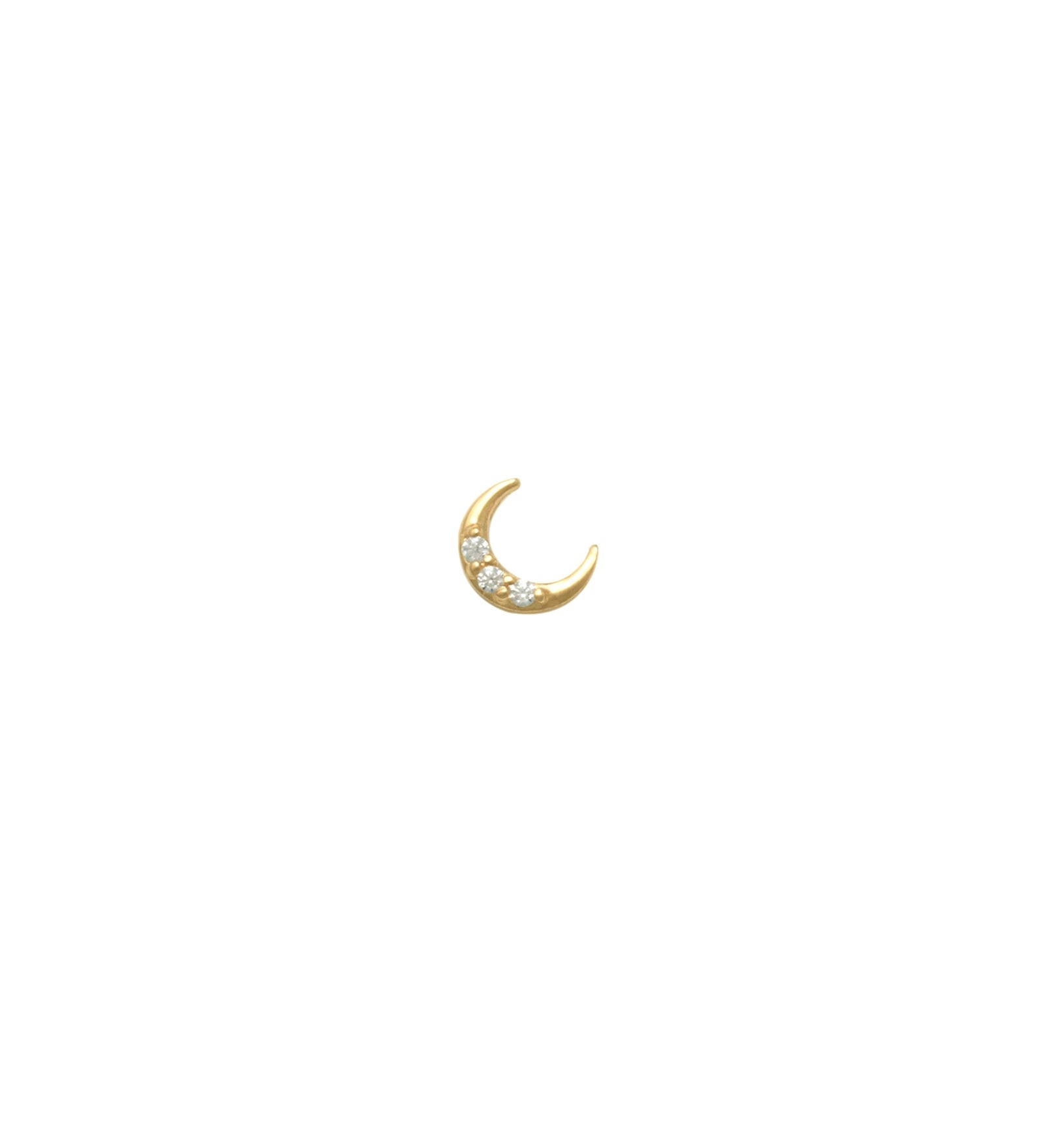 Valley of the Fine-Moon CZ Stud-Earrings-10k Yellow Gold, Cubic Zirconia-Blue Ruby Jewellery-Vancouver Canada