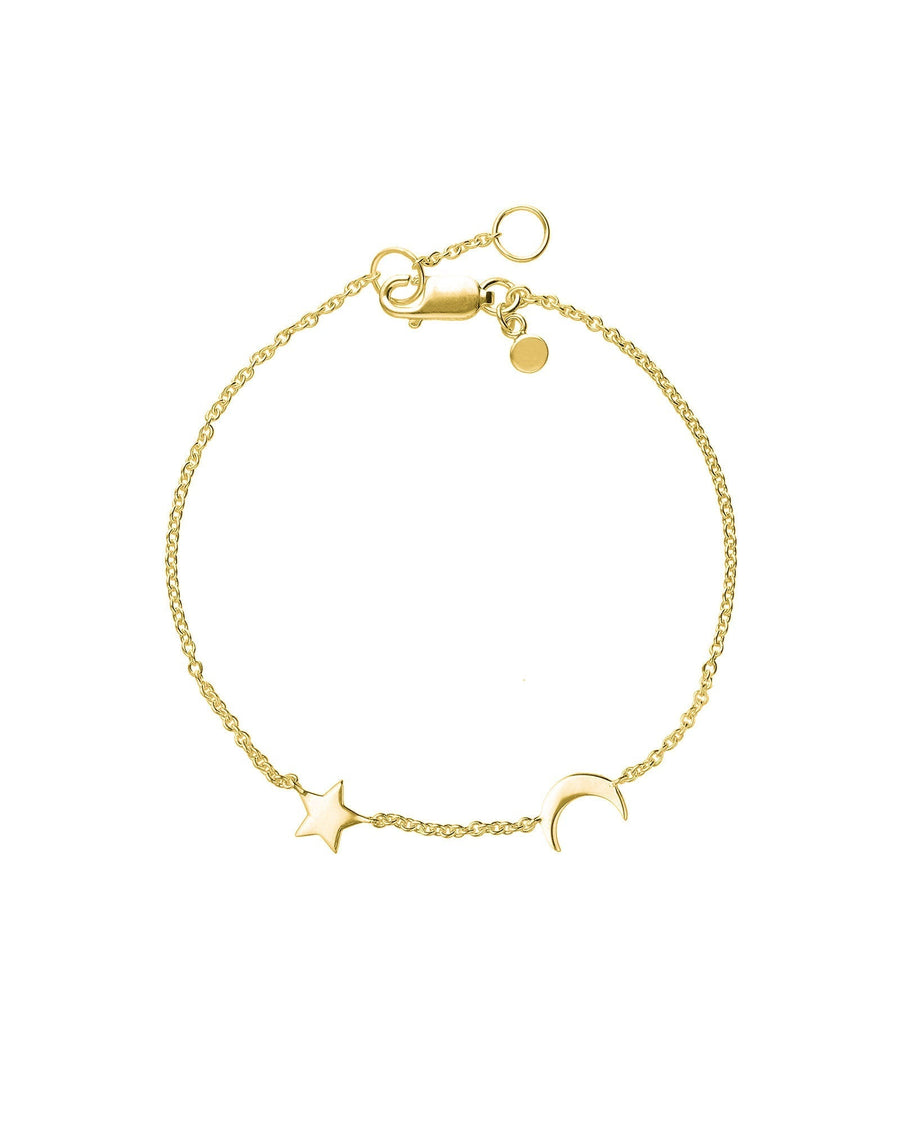 Tashi-Moon + Star Bracelet-Bracelets-14k Gold Vermeil-Moon & Star-Blue Ruby Jewellery-Vancouver Canada