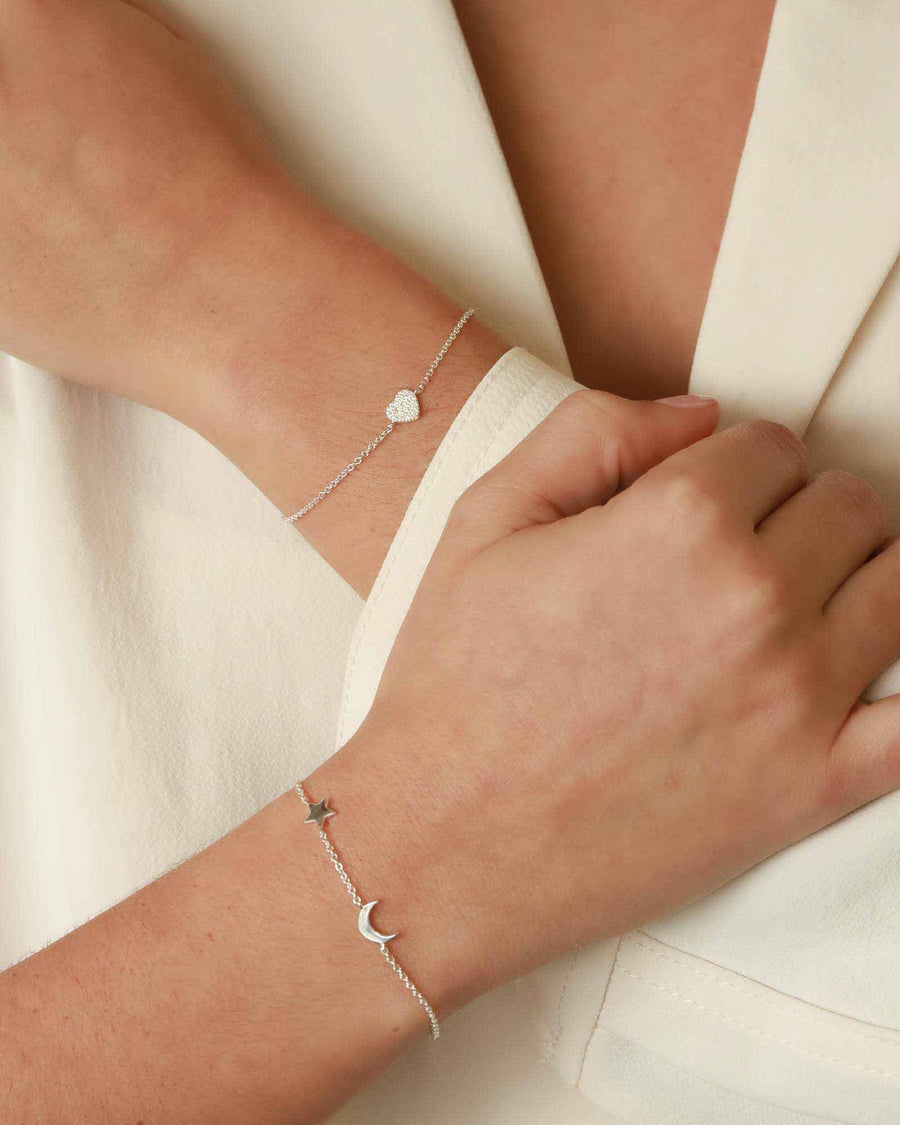 Tashi-Moon + Star Bracelet-Bracelets-Sterling Silver-Moon & Star-Blue Ruby Jewellery-Vancouver Canada