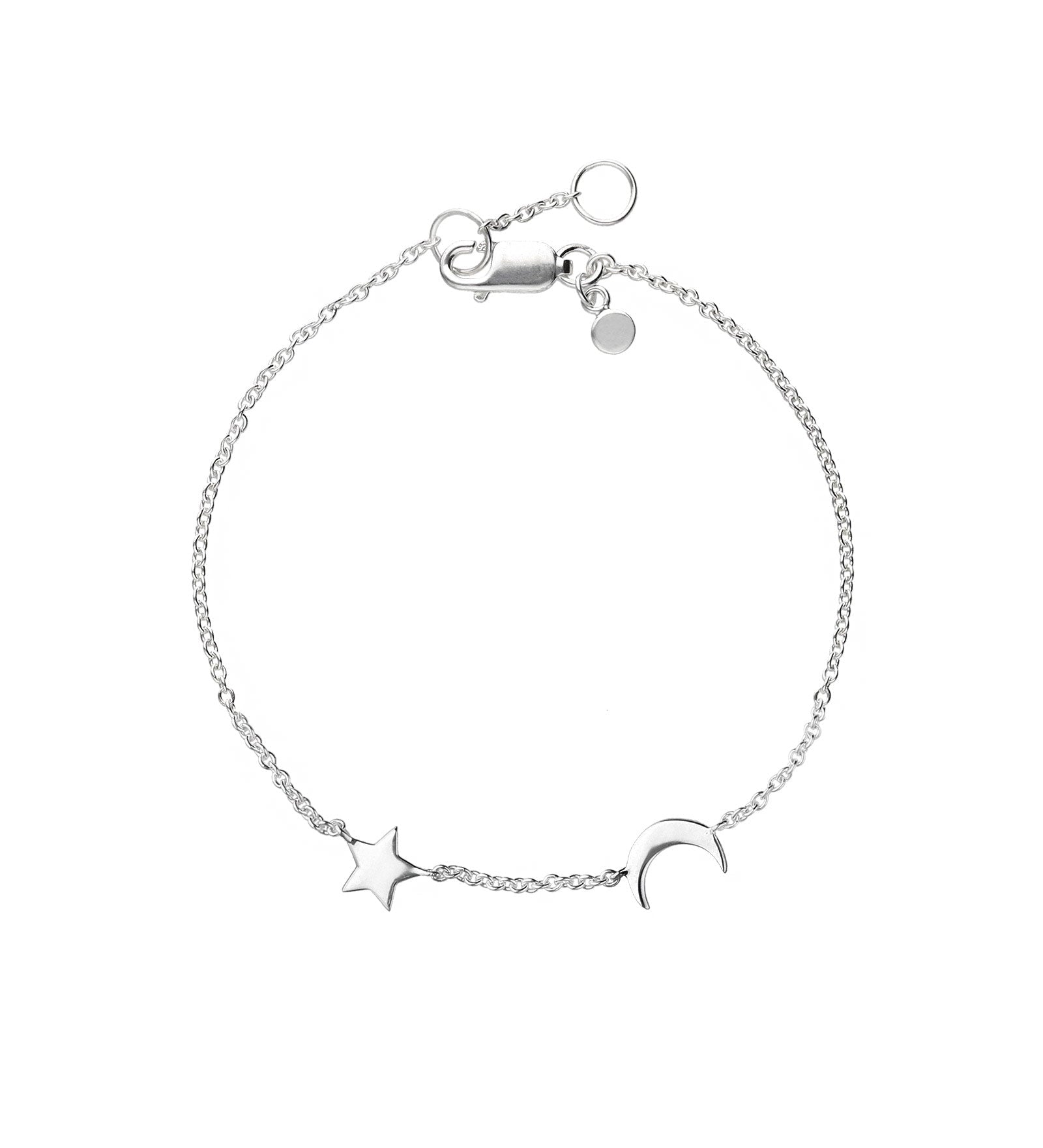 Tashi-Moon + Star Bracelet-Bracelets-Sterling Silver-Moon & Star-Blue Ruby Jewellery-Vancouver Canada