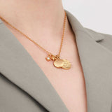 La Vie Parisienne-Moon & Star Charm Necklace-Necklaces-14k Gold Plated, White Crystal-Blue Ruby Jewellery-Vancouver Canada
