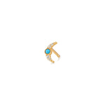 Quiet Icon-Moon Turquoise + CZ Stud | 9mm-Earrings-14k Gold Vermeil, Cubic Zirconia-Blue Ruby Jewellery-Vancouver Canada
