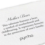 Mother Bear Talisman-Oxidized Sterling Silver-Blue Ruby Jewellery-Vancouver Canada