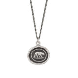 Mother Bear Talisman-Oxidized Sterling Silver-Blue Ruby Jewellery-Vancouver Canada