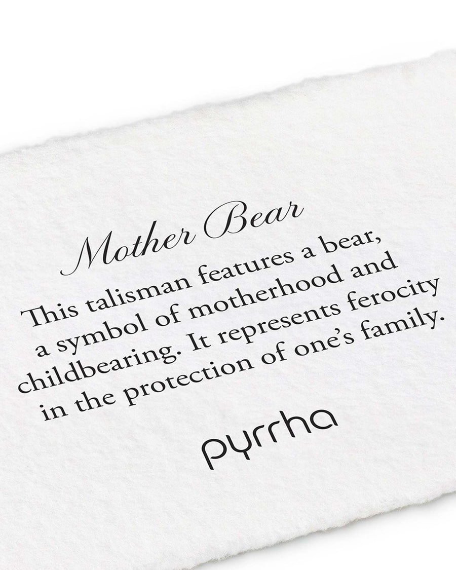 Pyrrha-Mother Bear Talisman-Necklaces-Oxidized Sterling Silver-Blue Ruby Jewellery-Vancouver Canada