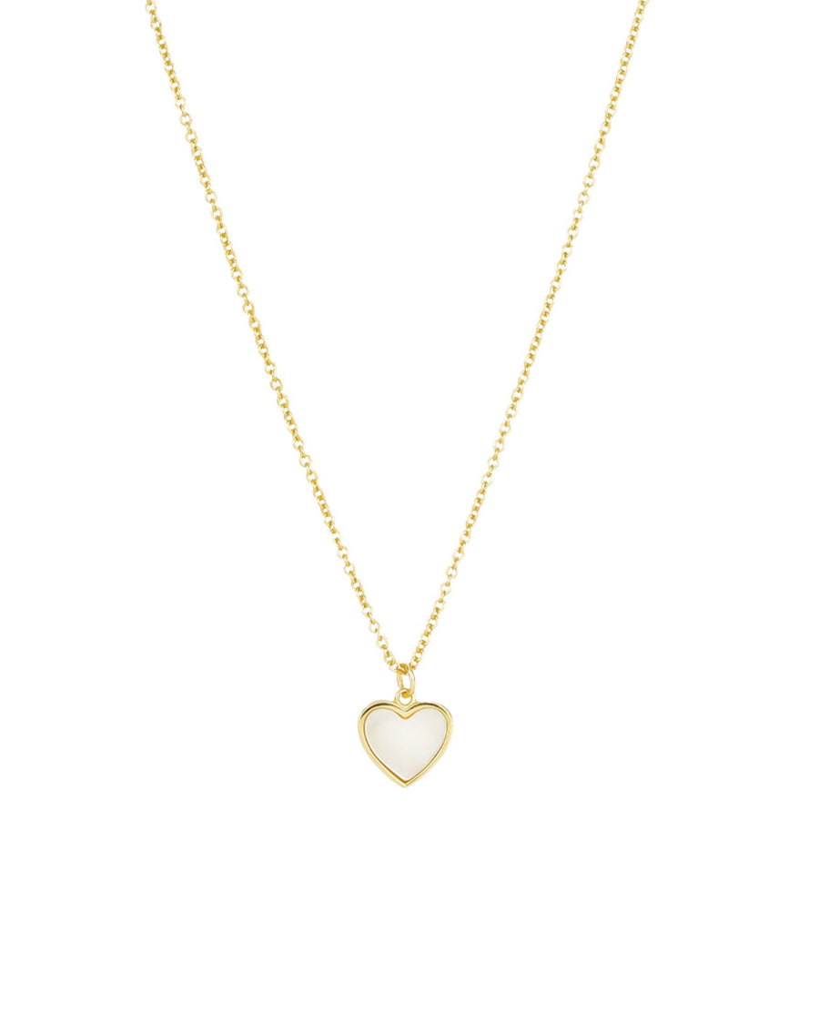 Quiet Icon-Mother of Pearl Heart Necklace-Necklaces-14k Gold Vermeil, Mother of Pearl-Blue Ruby Jewellery-Vancouver Canada
