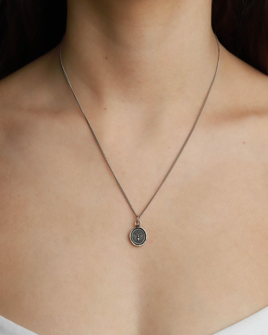 Pyrrha-Motivated Talisman-Necklaces-Oxidized Sterling Silver-Blue Ruby Jewellery-Vancouver Canada