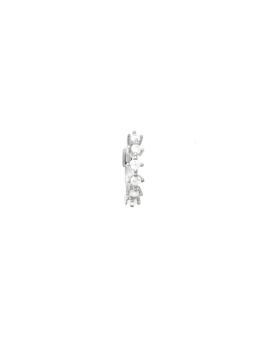 Valley of the Fine-Multi CZ Huggie I 9mm-Earrings-10k White Gold, Cubic Zirconia-Blue Ruby Jewellery-Vancouver Canada