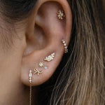 Valley of the Fine-Multi CZ Huggie I 9mm-Earrings-10k Yellow Gold, Cubic Zirconia-Blue Ruby Jewellery-Vancouver Canada