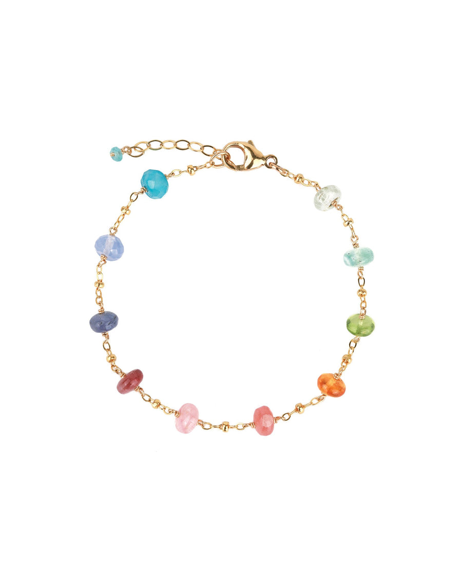 Gem Jar-Multi Gemstone Satellite Chain Bracelet-Bracelets-14k Gold Filled, Multi-Blue Ruby Jewellery-Vancouver Canada