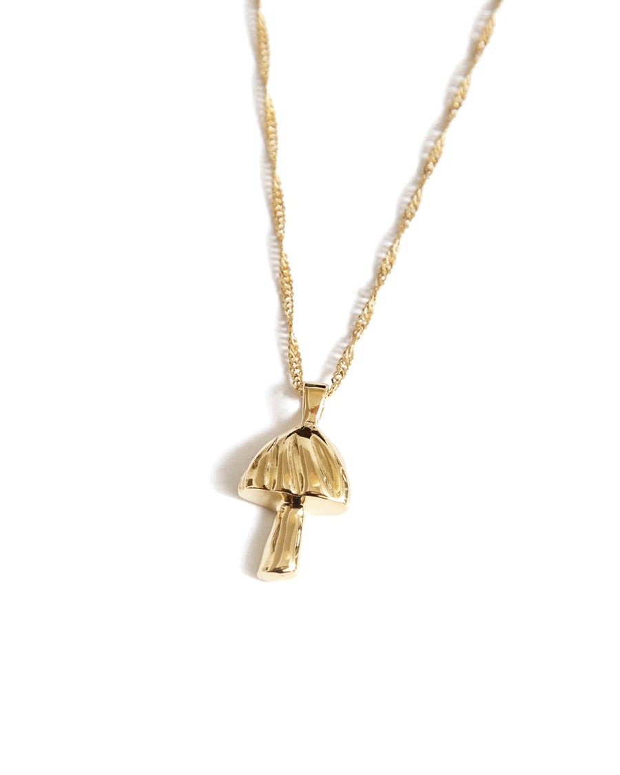 Wolf Circus-Mushroom Charm Necklace-Necklaces-Gold Plated, 14k Gold-fill-Blue Ruby Jewellery-Vancouver Canada