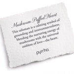 Mushroom Large Puffed Heart Talisman-Oxidized Sterling Silver-Blue Ruby Jewellery-Vancouver Canada