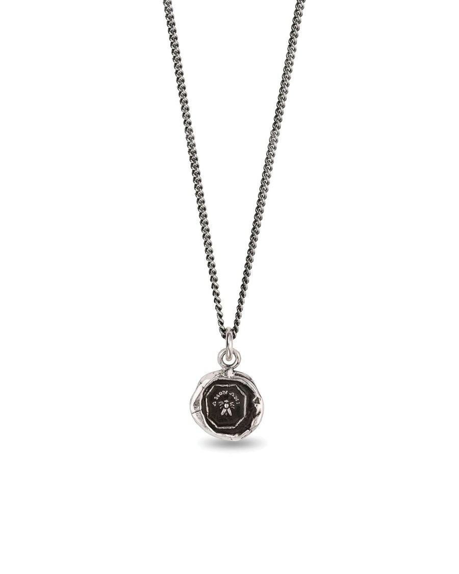 Pyrrha-My Friend Talisman-Necklaces-Oxidized Sterling Silver-Blue Ruby Jewellery-Vancouver Canada