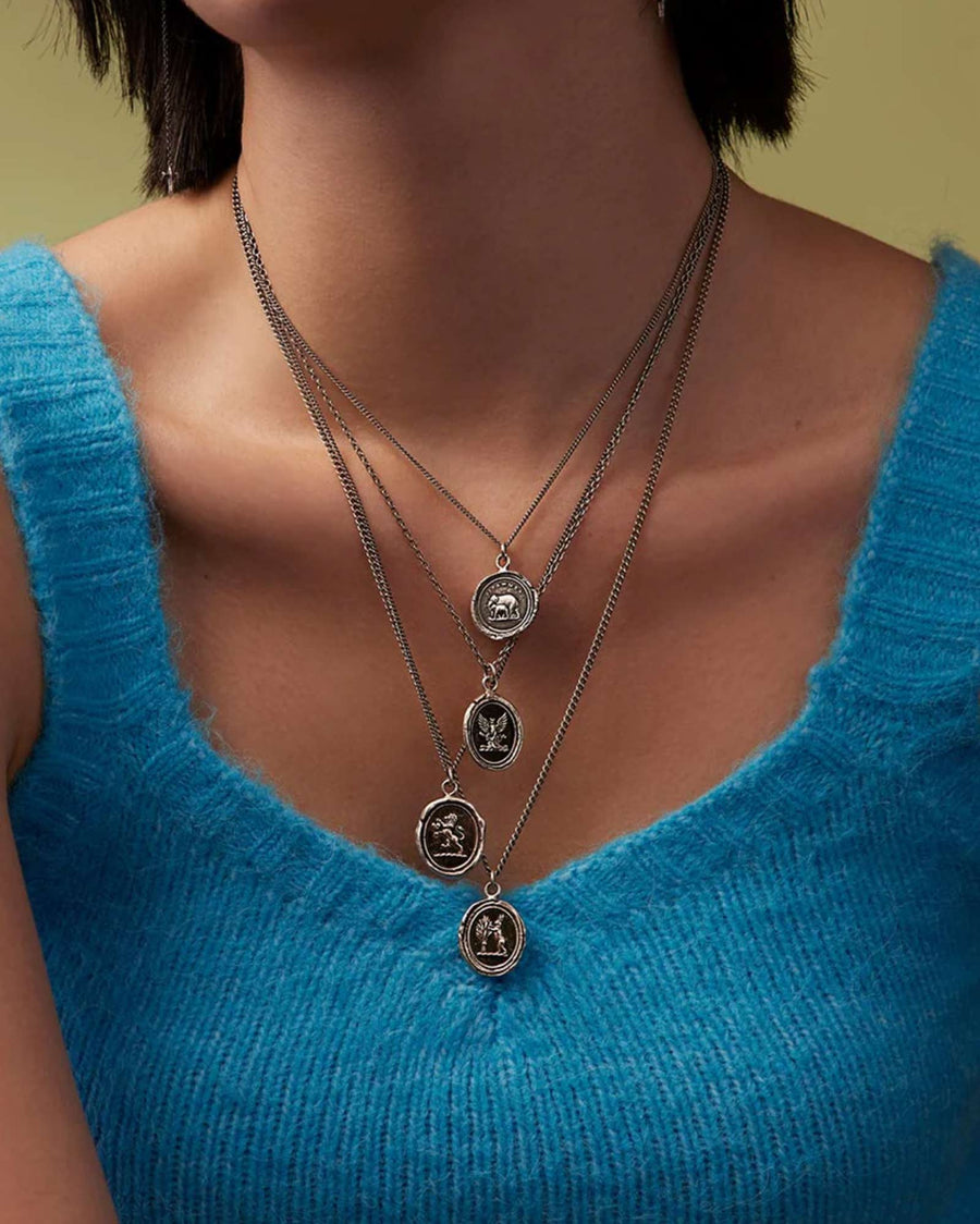 Pyrrha-My Life Talisman-Necklaces-Oxidized Sterling Silver-Blue Ruby Jewellery-Vancouver Canada