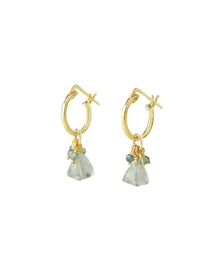 Poppy Rose-Naomi Huggies I 12mm-Earrings-14k Gold Filled, Prasiolite, Green Sapphire-Blue Ruby Jewellery-Vancouver Canada
