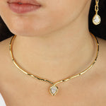 Alexis Bittar-Asterales Gold Floating CZ Collar-Necklace-Blue Ruby Jewellery-Vancouver Canada