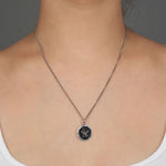 Never Settle Talisman-Oxidized Sterling Silver-Blue Ruby Jewellery-Vancouver Canada