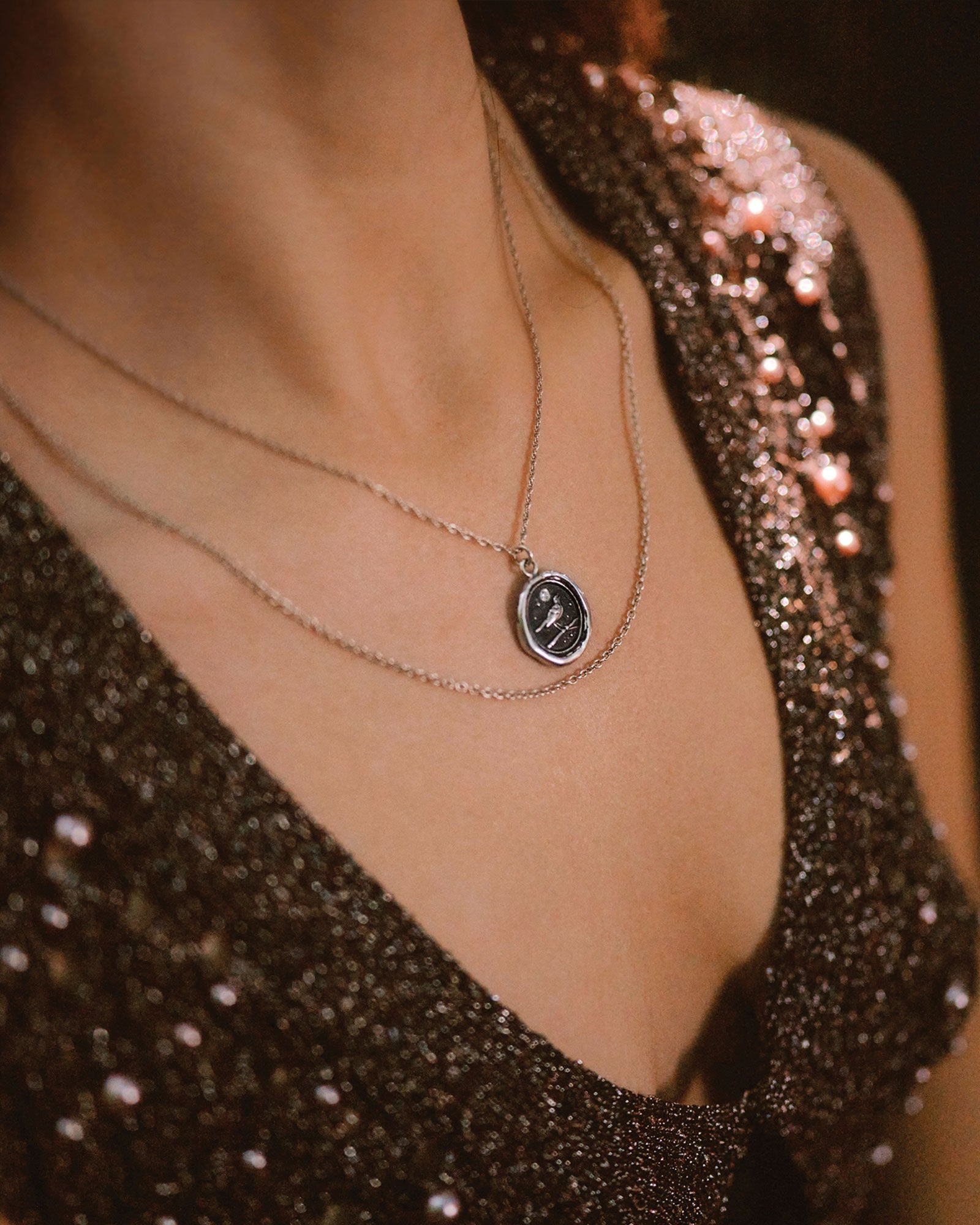 Nightingale Talisman-Oxidized Sterling Silver-Blue Ruby Jewellery-Vancouver Canada