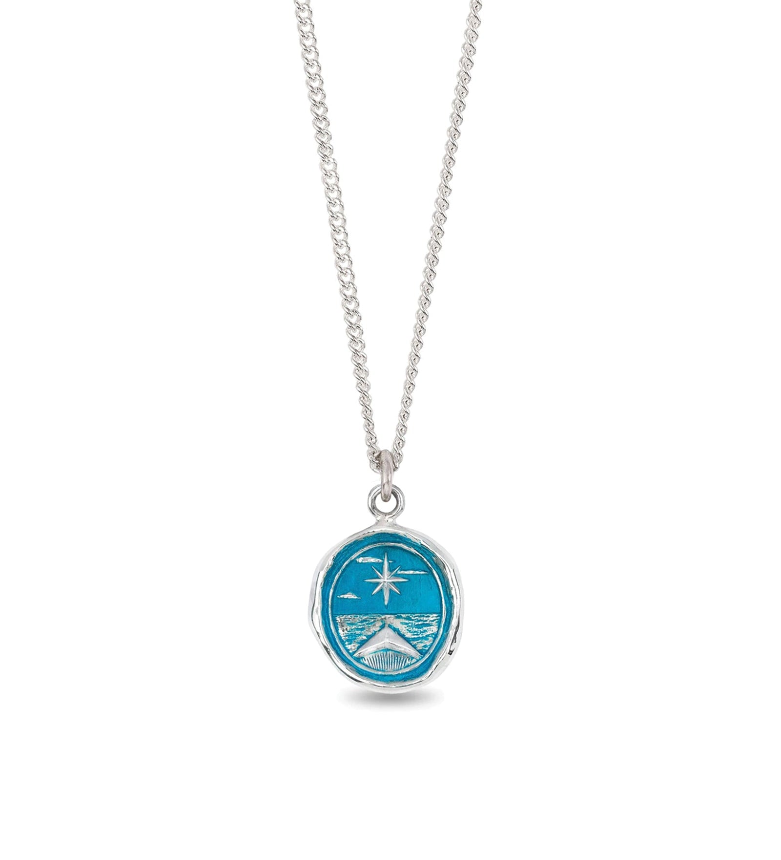 North Star Talisman | Capri Blue-Sterling Silver, Ceramic Blue-Blue Ruby Jewellery-Vancouver Canada