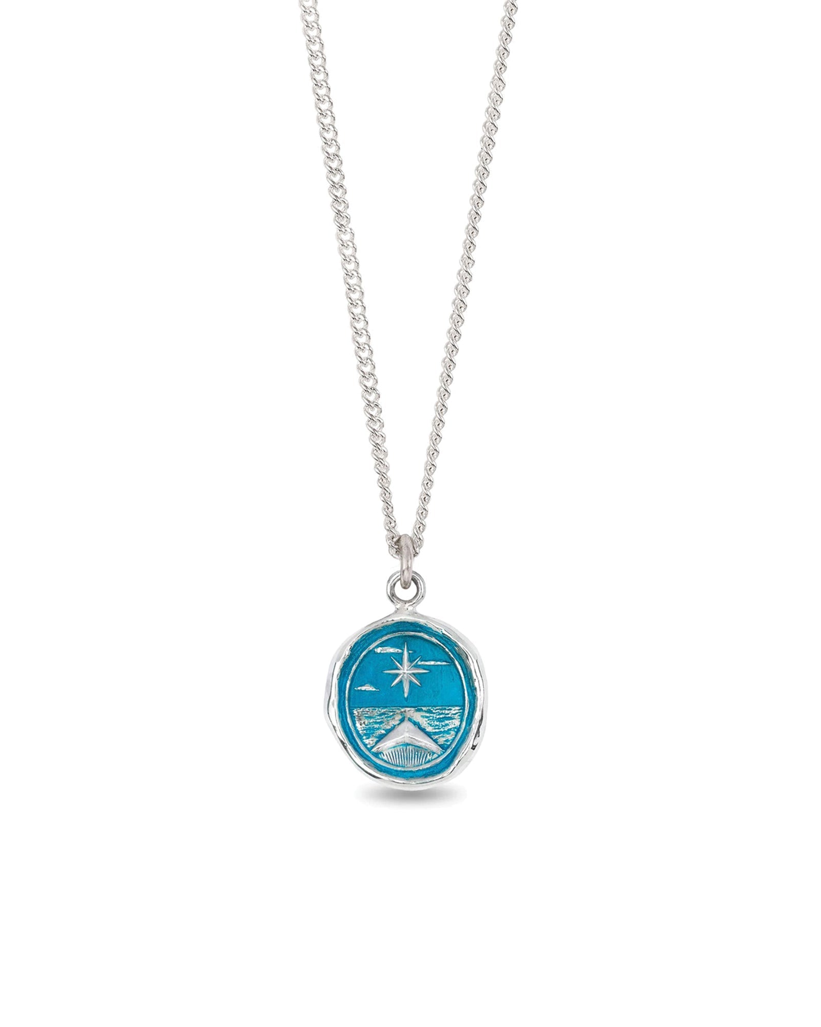 North Star Talisman | Capri Blue-Sterling Silver, Ceramic Blue-Blue Ruby Jewellery-Vancouver Canada
