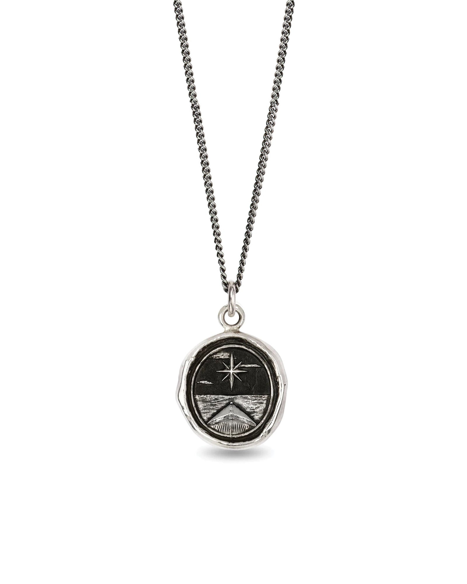 North Star Talisman-Oxdized Sterling Silver-Blue Ruby Jewellery-Vancouver Canada