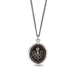 Octopus Talisman-Oxidized Sterling Silver-Blue Ruby Jewellery-Vancouver Canada