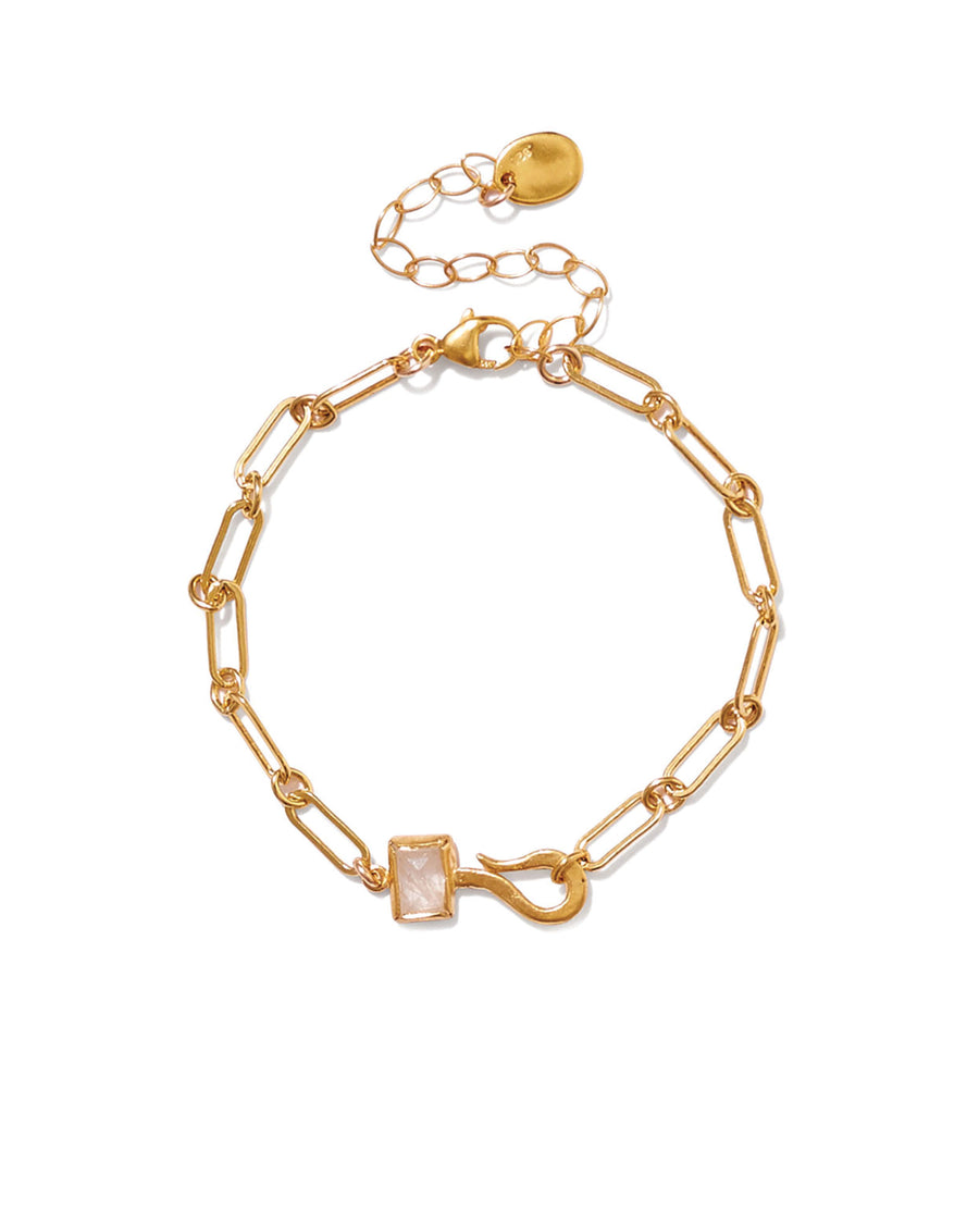 Chan Luu-Odyssey Paperclip Bracelet-Bracelets-18k Gold Vermeil, Moonstone-Blue Ruby Jewellery-Vancouver Canada