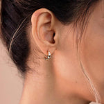 Olive & Piper-Oliver Hoops-Earrings-14k Gold Plated, Crystal-Blue Ruby Jewellery-Vancouver Canada