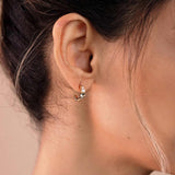 Olive & Piper-Oliver Hoops-Earrings-14k Gold Plated, Crystal-Blue Ruby Jewellery-Vancouver Canada