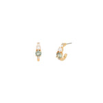 Olive & Piper-Oliver Hoops-Earrings-14k Gold Plated, Crystal-Blue Ruby Jewellery-Vancouver Canada