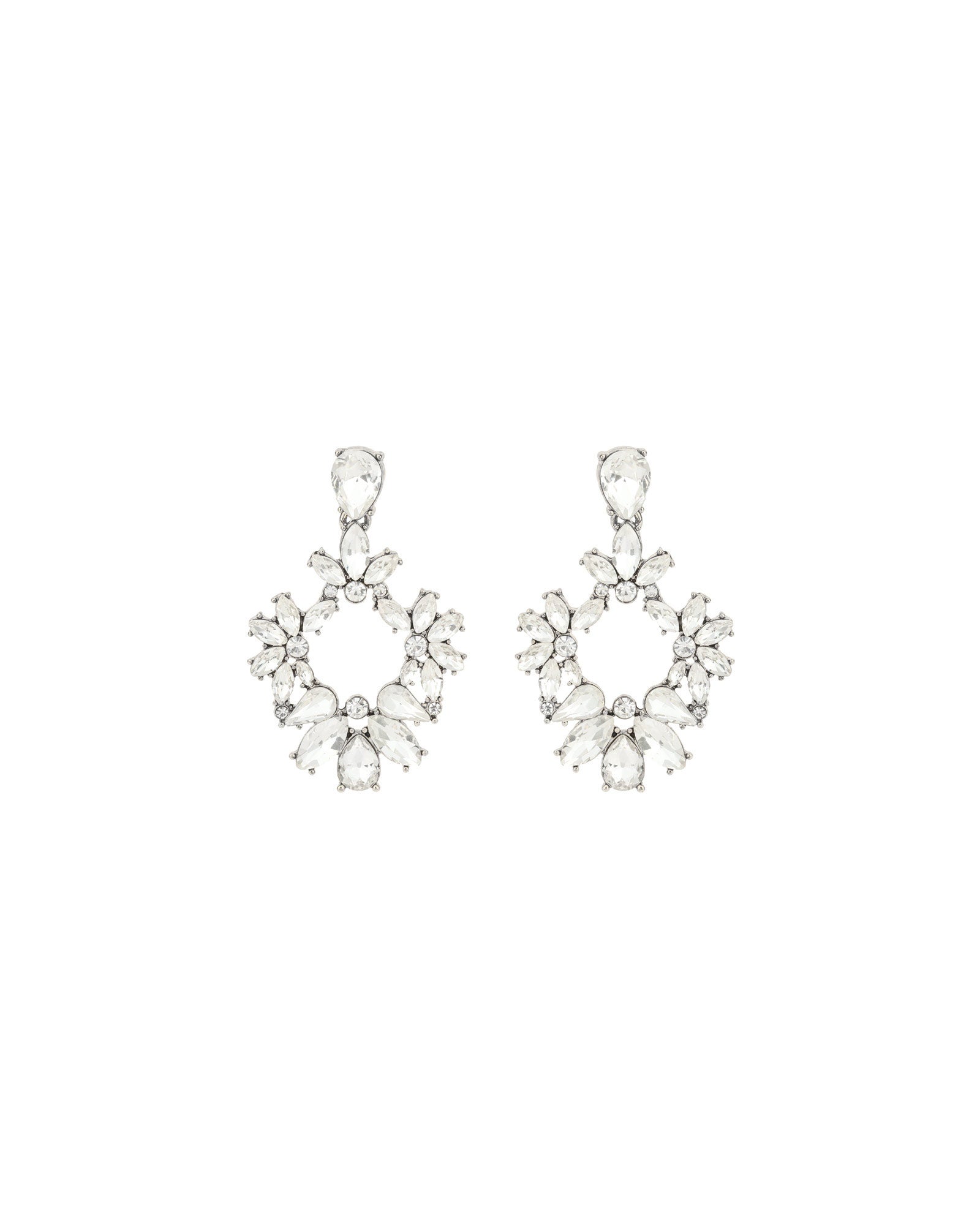 Olive & Piper-Olivia Drops-Earrings-Silver-Tone, Crystal-Blue Ruby Jewellery-Vancouver Canada