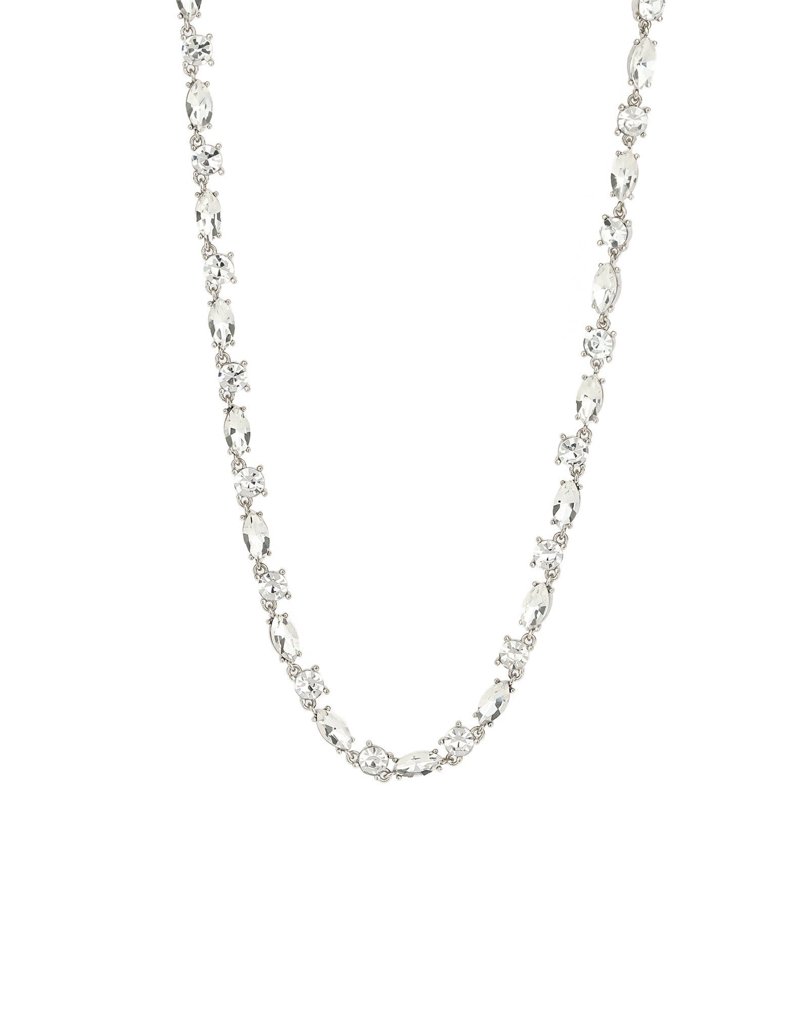 Olive & Piper-Ona Crystal Necklace-Necklaces-Silver-Tone, Crystal-Blue Ruby Jewellery-Vancouver Canada