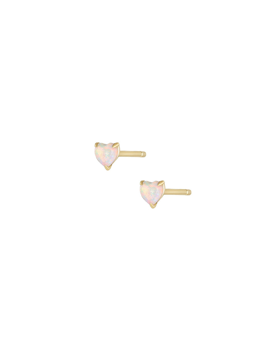Quiet Icon-Opal Heart Stud-Earrings-14k Gold Vermeil, Opal-Blue Ruby Jewellery-Vancouver Canada