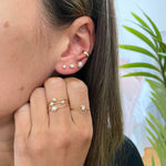 Zoe Chicco-Opal Prong Studs-Earrings-14k Yellow Gold, Opal-Blue Ruby Jewellery-Vancouver Canada