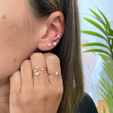 Zoe Chicco-Opal Prong Studs-Earrings-14k Yellow Gold, Opal-Blue Ruby Jewellery-Vancouver Canada