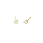 Zoe Chicco-Opal Prong Studs-Earrings-14k Yellow Gold, Opal-Blue Ruby Jewellery-Vancouver Canada