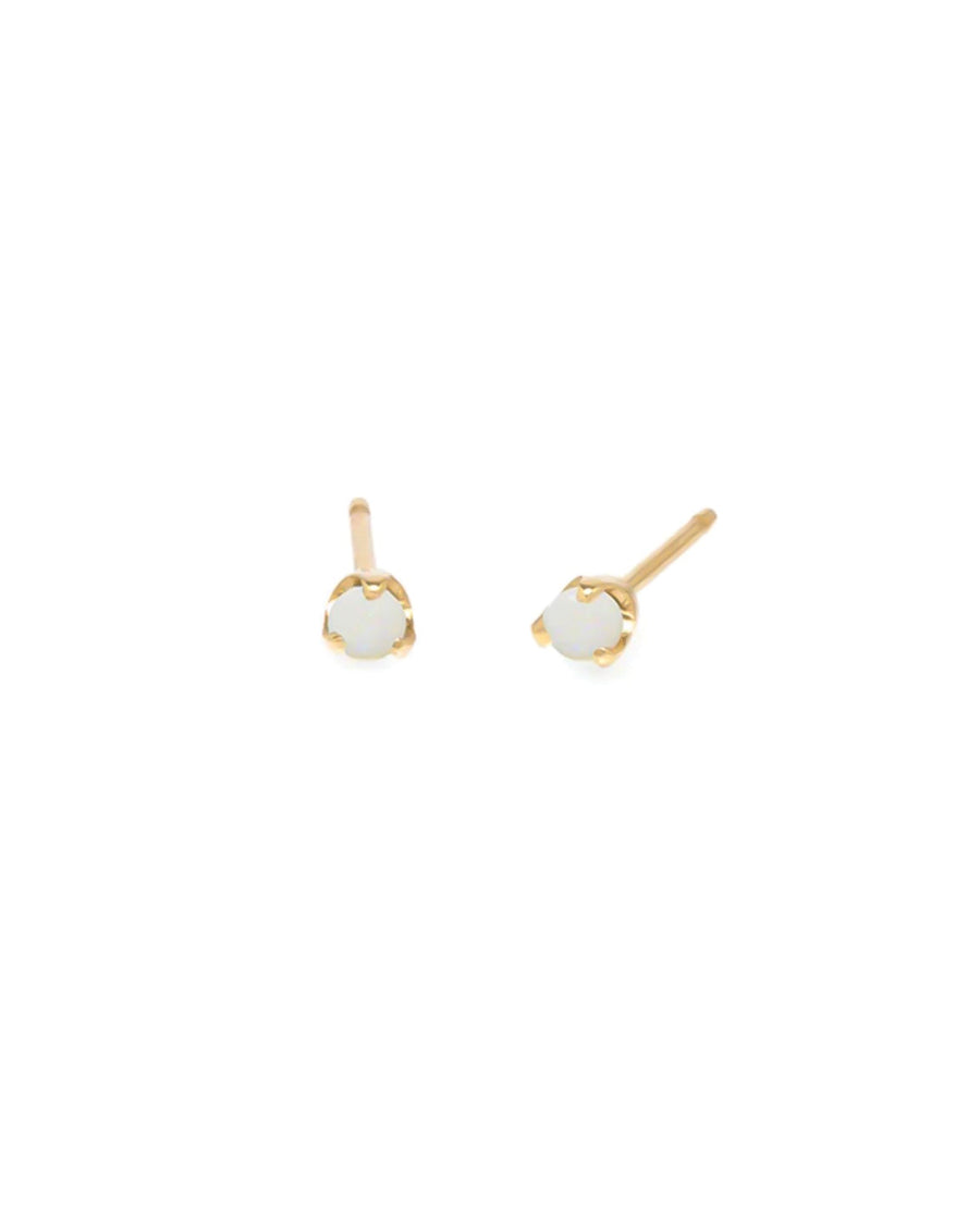 Zoe Chicco-Opal Prong Studs-Earrings-14k Yellow Gold, Opal-Blue Ruby Jewellery-Vancouver Canada
