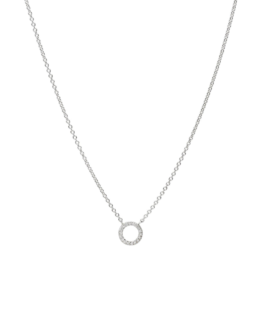 Tashi-Open Circle Pavé Necklace-Necklaces-Sterling Silver, Cubic Zirconia-Circle-Blue Ruby Jewellery-Vancouver Canada