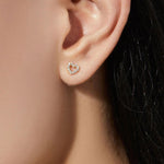 Quiet Icon-Open Heart CZ Studs-Earrings-14k Gold Vermeil, Cubic Zirconia-Blue Ruby Jewellery-Vancouver Canada