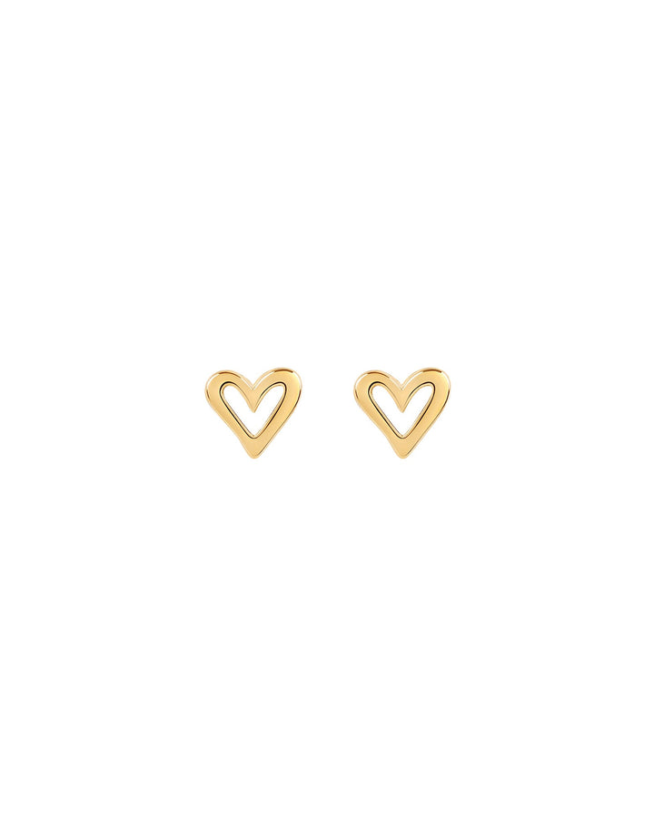 Quiet Icon-Open Heart Stud-Earrings-14k Gold Vermeil-Blue Ruby Jewellery-Vancouver Canada