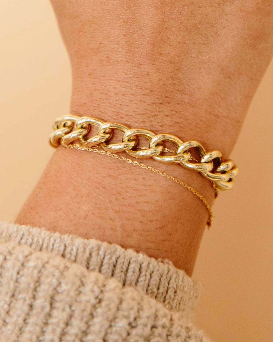 Zoe Chicco-Open Link Curb Chain Bracelet I XXL-Bracelets-14k Yellow Gold-Blue Ruby Jewellery-Vancouver Canada